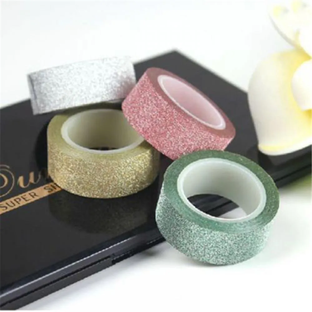 1 Rol Glitter Washi Tape Scrapbooking Decoratieve Plakband Album Washitape Briefpapier Tapes Maskeren Diy Ambachtelijke Benodigdheden