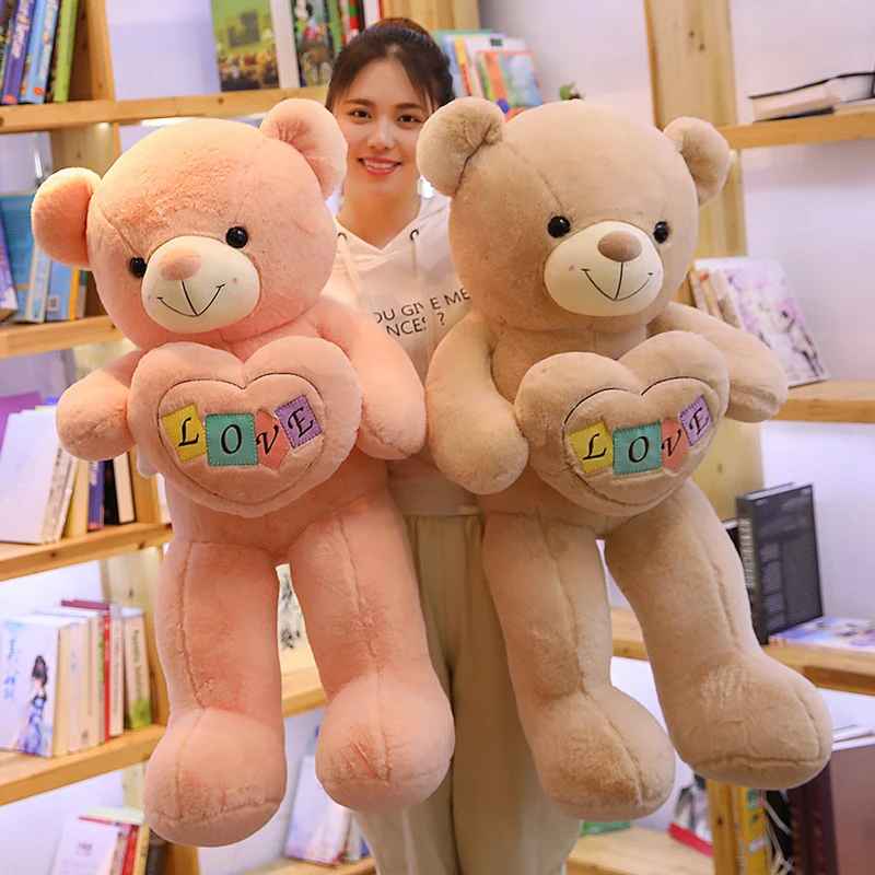 High Quality 100CM Large I LOVE YOU Teddy Bear Stuffed Animals Bear Plush Toys Love Teddy Bear Doll Lovers Birthday Girl Gift