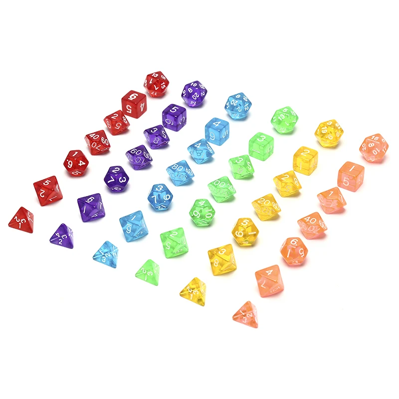 Juego de 7 unids/set de dados creativos D & D, Multicolor, varios colores