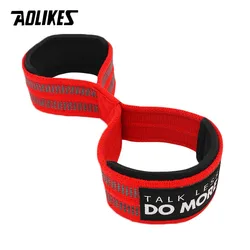 AOLIKES 1 Pair Figure 8 Weight Lifting Straps Weightlifting Powerlifting Sport Gym Fitness Bodybuilding Barbell Wrist Support