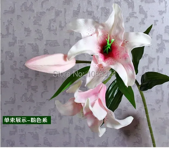 

PU lily bud with vase ,real touch length 91cm lilys,Home Wedding Party Event floor mounted , artificial lilies bouquet , 0089