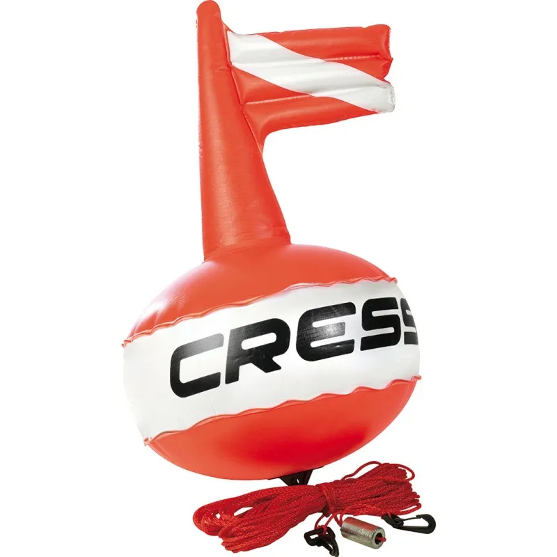 

Cressi COMPETITION FLOAT PVC Inflatable Dive Buoy with Built in Flag Scuba Surface Marker Safety Outdoor Accessory