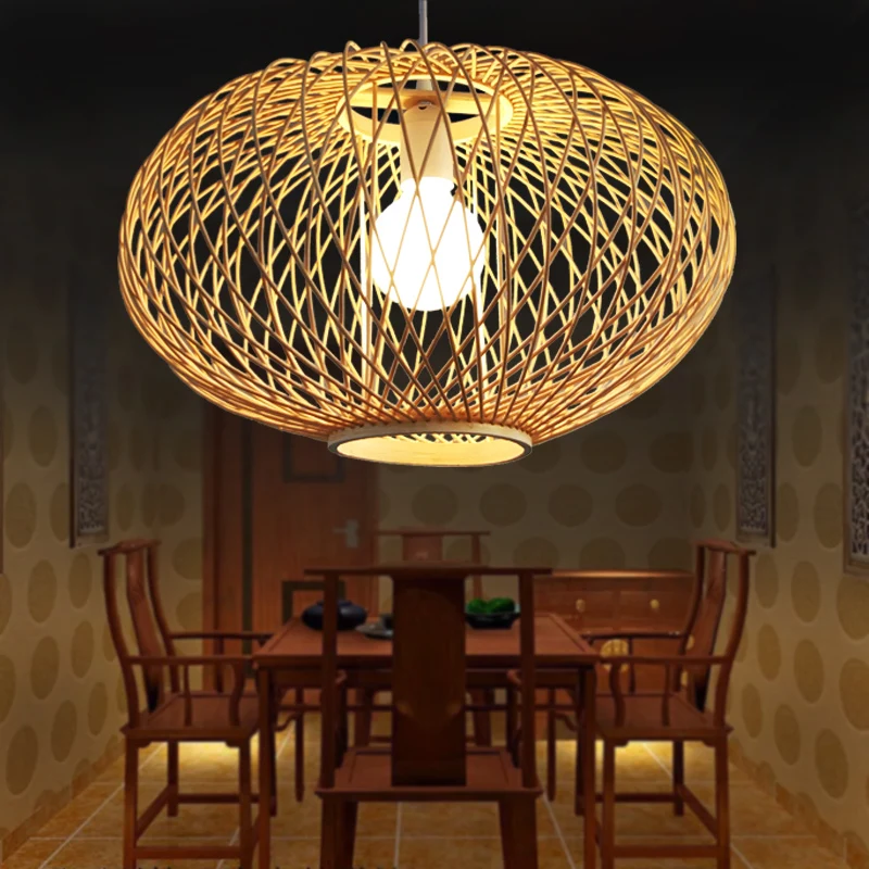 Southeast Asia style simple bamboo  Pendant Lights art restaurant tea room Japanese nest handmade bamboo Pendant lamps  ZA8835