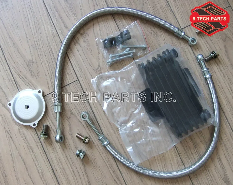 Free Shipping GN250 Motorcycle Oil Cooler Oil Engine Radiator SYSTEM FULL SET