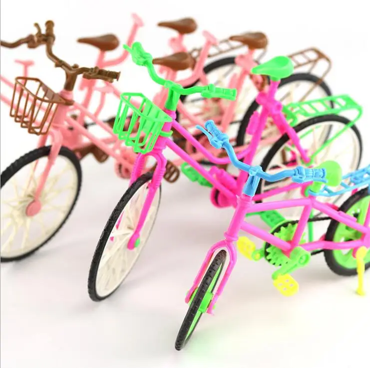 Para 30cm bicicleta destacável moda bicicleta com cesta de capacete de plástico marrom para 30cm boneca 1/6 acessórios crianças brinquedo presente