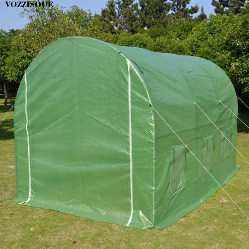 360*215*220cm Large Garden Greenhouse Tall Green House Plant Garden House Shed Storage PE Warm Garden Tier Cover with Stand