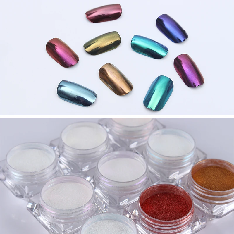 1 Box Pearl Nail Glitter Powder sparkle Effect Chrome Pigment for UV Gel Polish sparkle Dip Mirror Dust DIY Nail Decoration