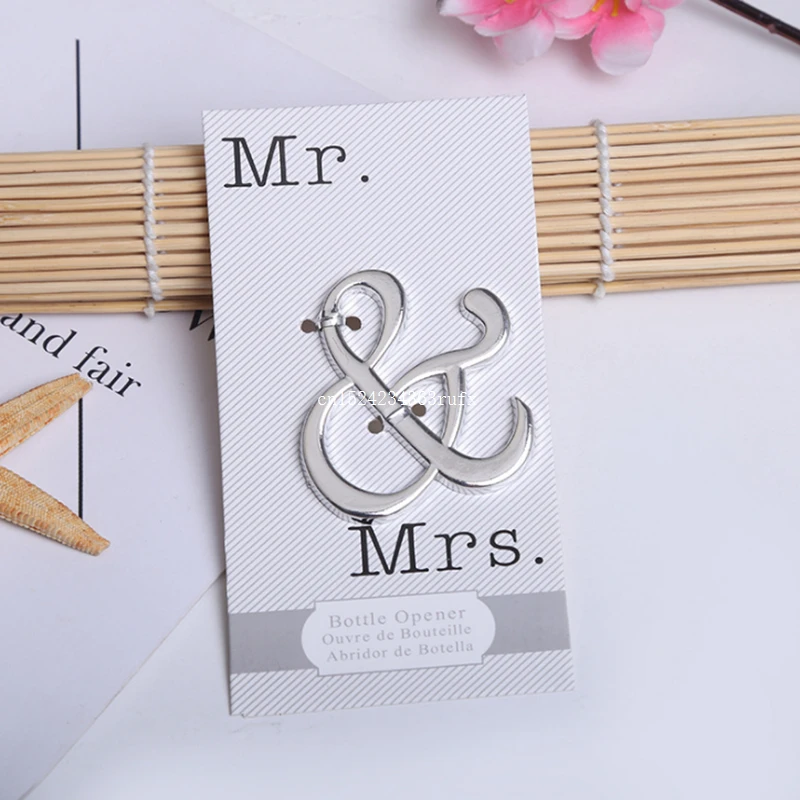 100pcs Mr. And Mrs. Ampersand Bottle Openers Wine Opener Bridal Shower Wedding Favors Gift Beer Bottle Openers Wine Opener