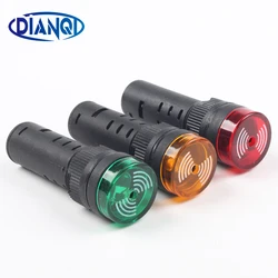 1pc colorful AD16-16SM 12V 24V 110V 220V 16 millimetri Luce di Segnale Del Flash LED Rosso Attivo buzzer Beep Indicatore di Allarme Rosso Verde Giallo