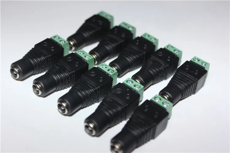 

100pcs/lot Female DC connector 2.1*5.5mm Power Jack Adapter Plug Cable Connector for 3528/5050/5730 single color led tape