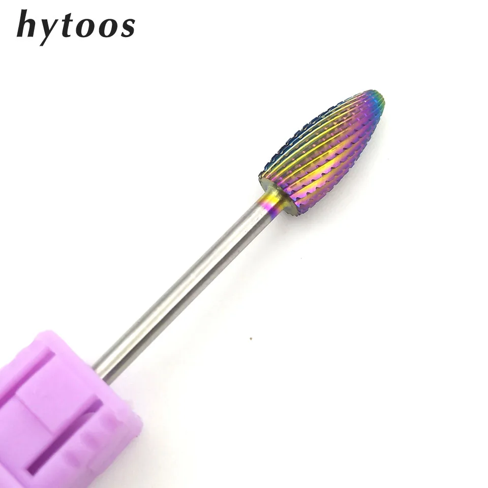 HYTOOS Blue & Rainbow Nail Drill Bit Set