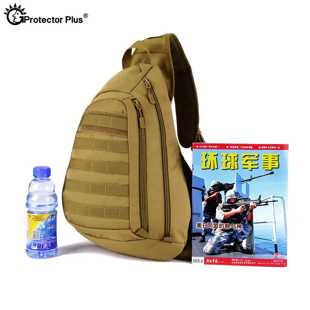 PROTECTOR PLUS Tactical Backpack 14 Inches Laptop Field Chest Bag Outdoor Sports Hiking Waterproof Single Shoulder Bags