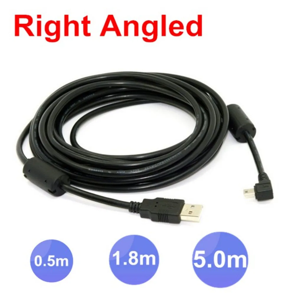 

USB 2.0 Male to Mini USB Left & Right Angled 90 Degree Cable 0.5m 1.8m 5m 50cm 180cm for Camera MP4 Cell Phone Tablet Smartphone