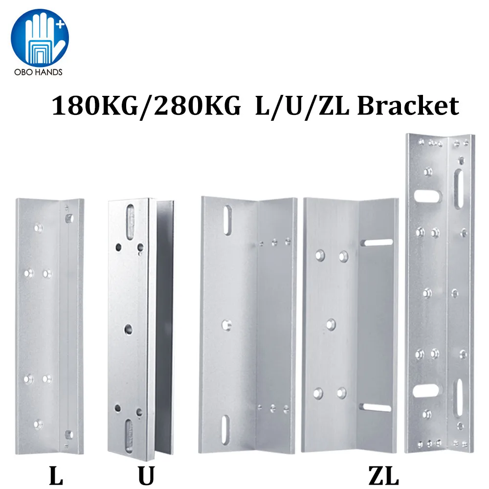 

Lock Bracket 180KG/280KG Electric Magnetic Lock L/U/ZL Shape Holder for Frameless Glass Door Access Control System Accessories