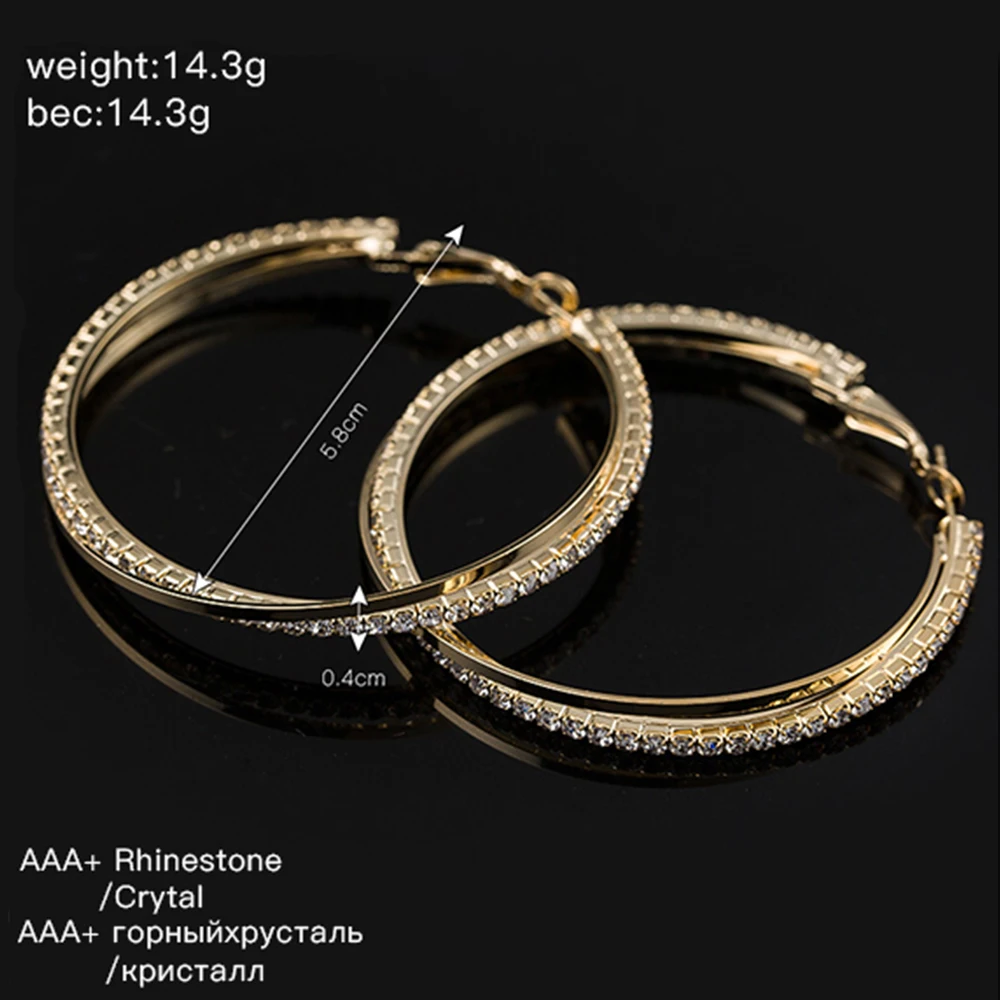 New Big Hoop Earring For Women Sale Fashion Big Round Hoop Earrings Simple Pierced  For Evening Party #E008