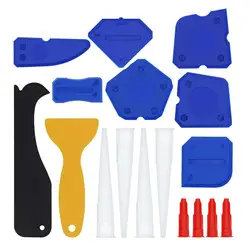 17 Piece Caulking Tools Kit Grout Scraper, Caulk Remover, Caulk Nozzle, and Caulk Caps, Sealant Finishing Tool for Bathroom