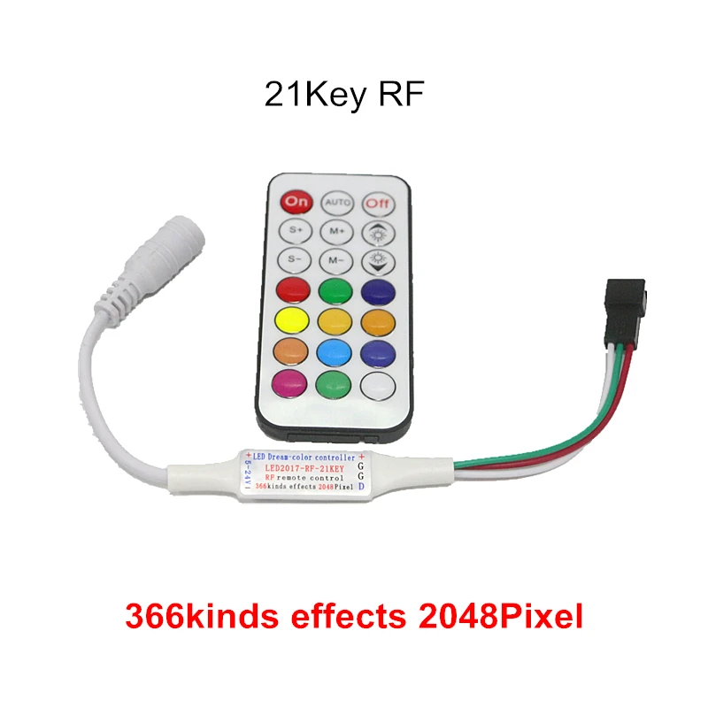 DC 5-24V Mini 3Key / 14Key RF / 21Key RF Remote Controller For WS2811 WS2812B SK6812 6803 1903 Dream Color Pixel LED Strip light