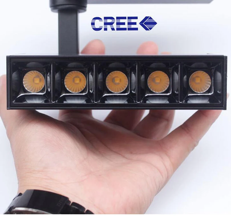 4pcs LED Indoor Track Lighting 5x2W 10x2W LED Track Spotlight Rectangle LED Recessed Ceiling Lamps AC110V 220V Dimmable