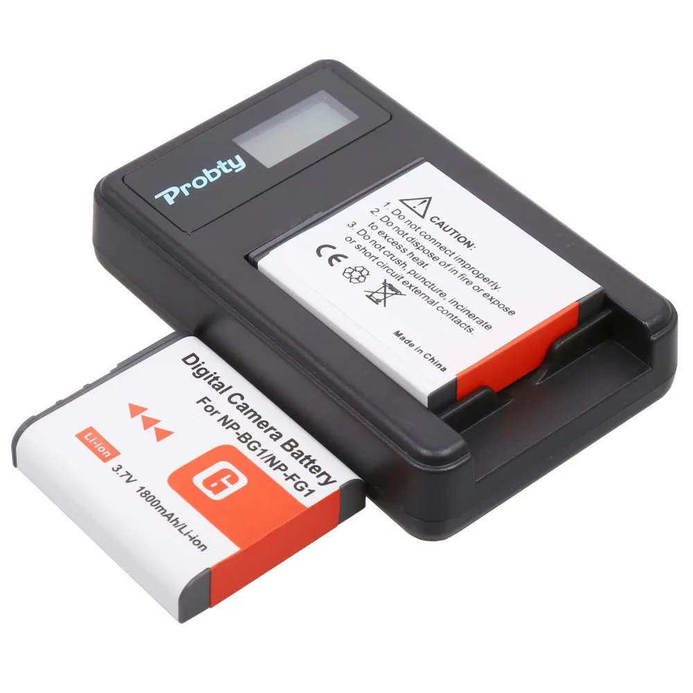 

2Pcs PROBTY NP-BG1 NP BG1 NPBG1 Camera Battery + USB LCD Charger for SONY HX10 W30 DSC-W210 W100 W110 W120 H10 T100 HX30 W100