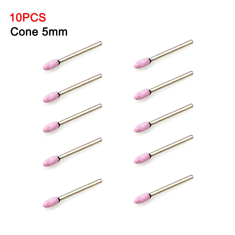 WREOW 10Pcs Mandrel Mounted Abrasive stone heads Electric Grinding Accessories Polishing Abrasive stone Wheel Rotary Power Tools