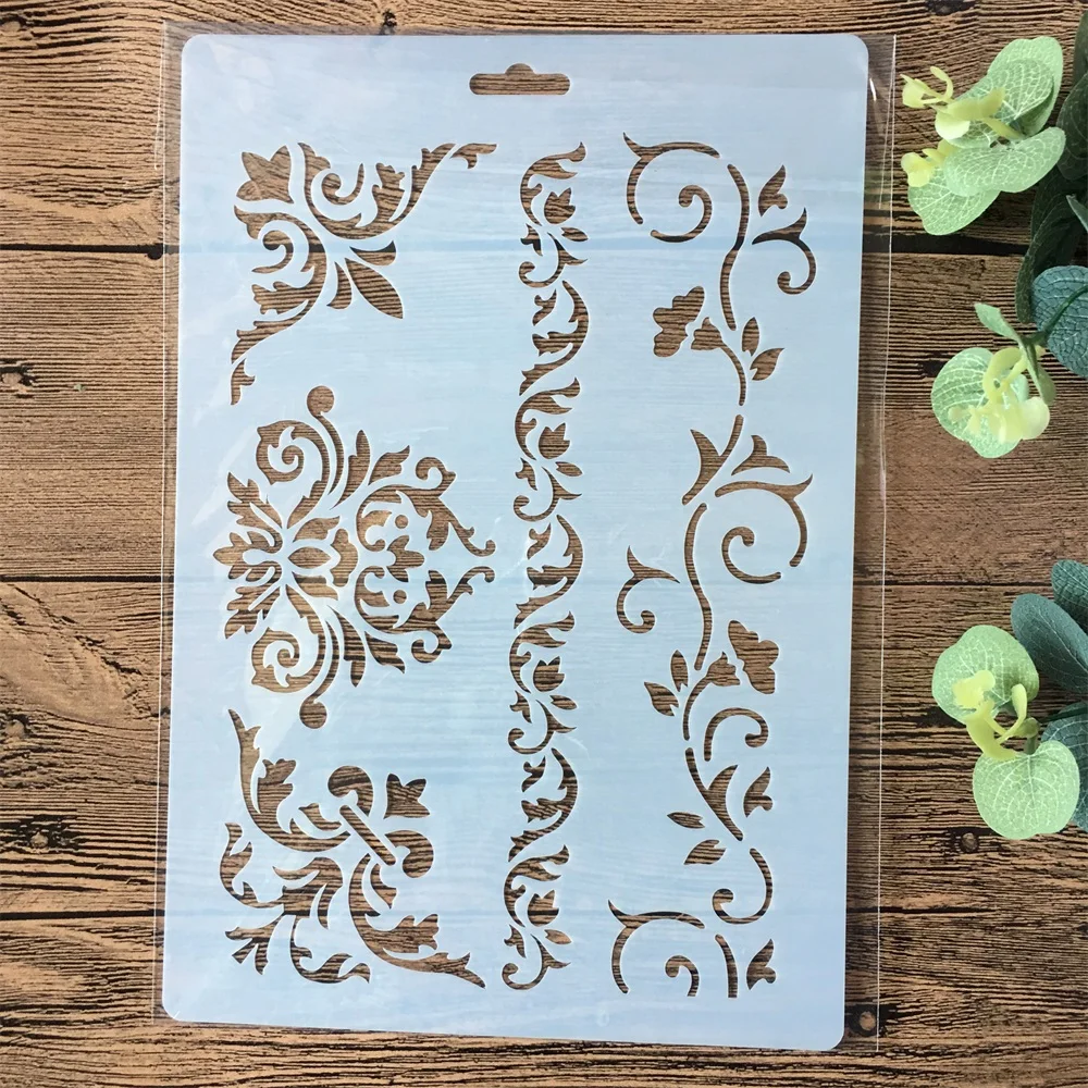 26cm Flower Frame Edge DIY Layering Stencils Painting Scrapbook Coloring Embossing Album Decorative Paper Card Template