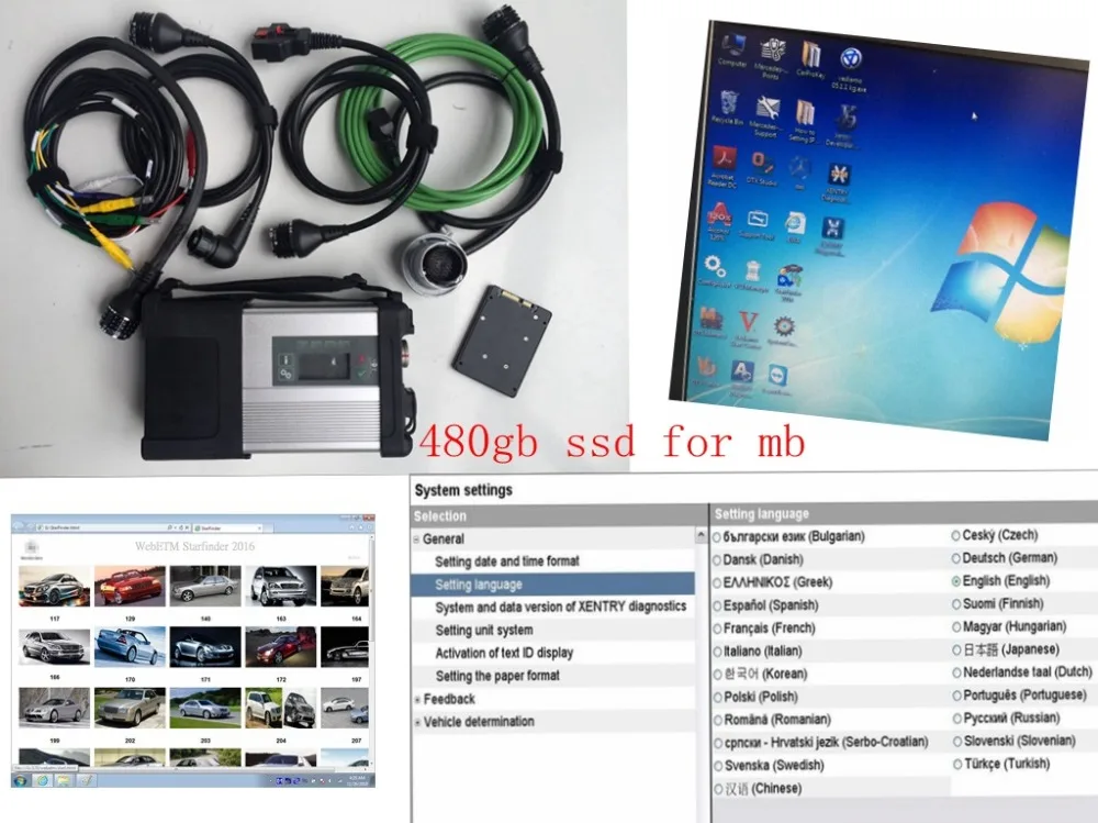 MB STAR C5 with V2024.12 Software ssd Auto DiagnosticTool SD Connect C5 for MB Vehicle Compatible with MB Star C4 SSD