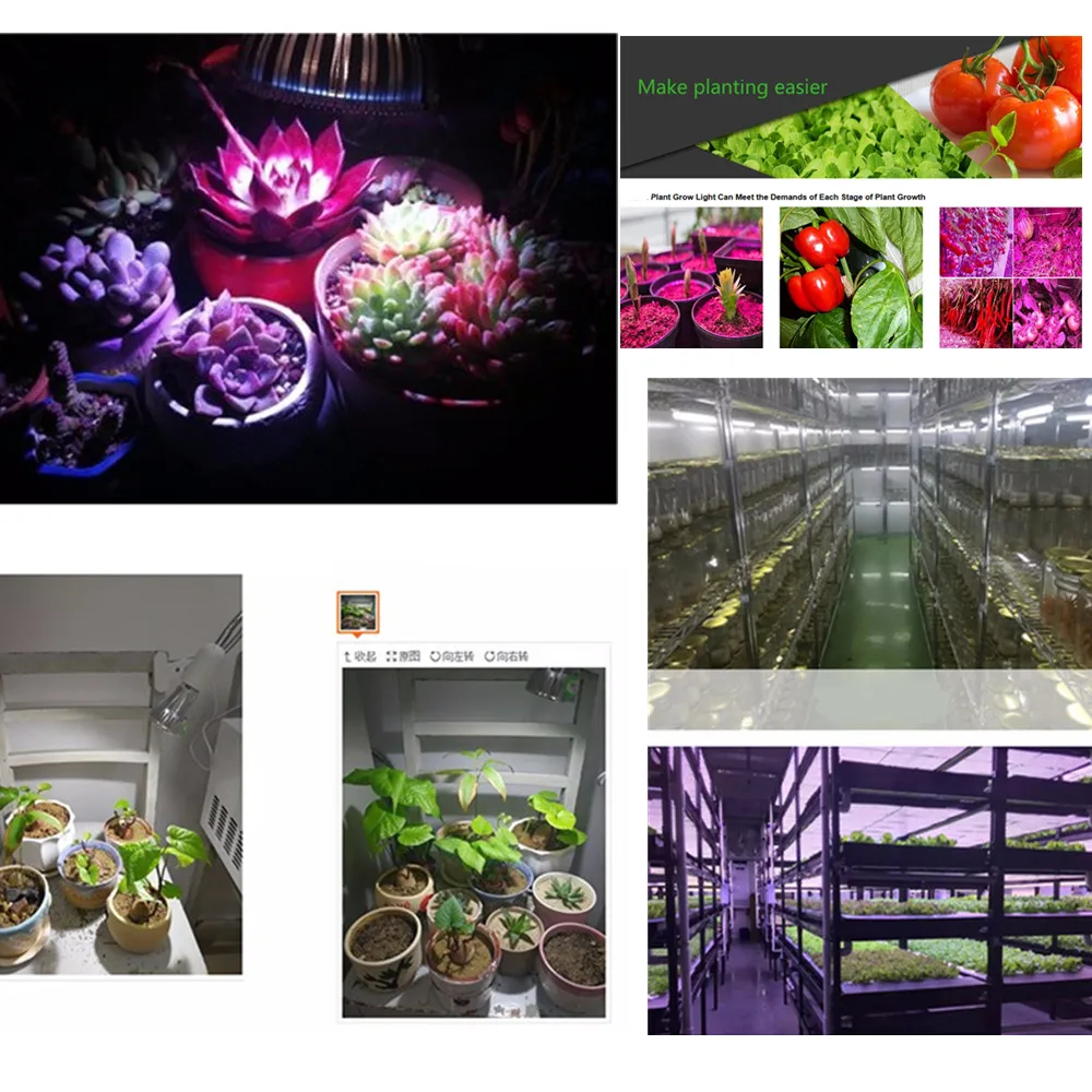 Lámpara de luz LED de espectro completo, iluminación hidropónica para crecimiento de plantas en tienda de interior, floración de vegetales, E27, nueva