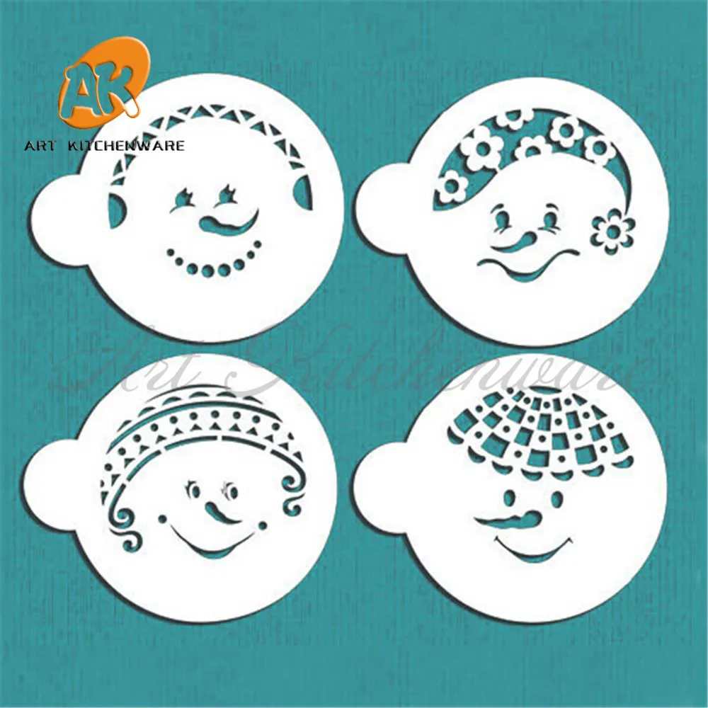 Snowkids Cookie Stencils, Cupcakes Stencil,Sugarcraft Fondant Cake Decoration Tools Christmas Decoration Supplies ST-28