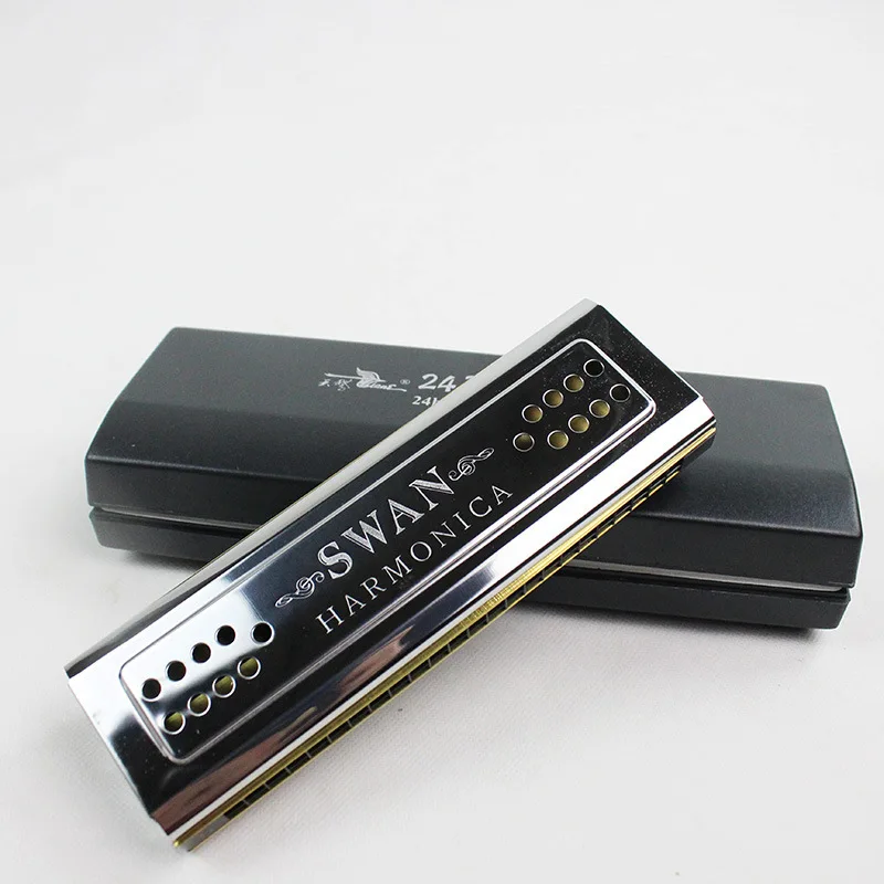 Both Sides Swan Harmonica Tremolo C And G Key 24 Holes Double Harmonica Harp Mouth Organ Woodwind Instruments - view 5