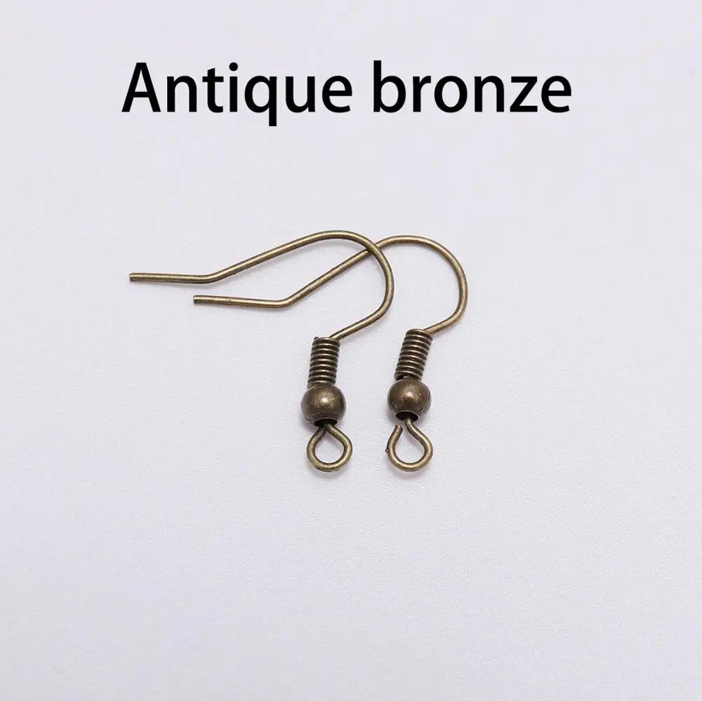 100 unids/lote 20x17mm DIY pendientes ganchos para hacer joyas accesorios gancho de hierro joyería