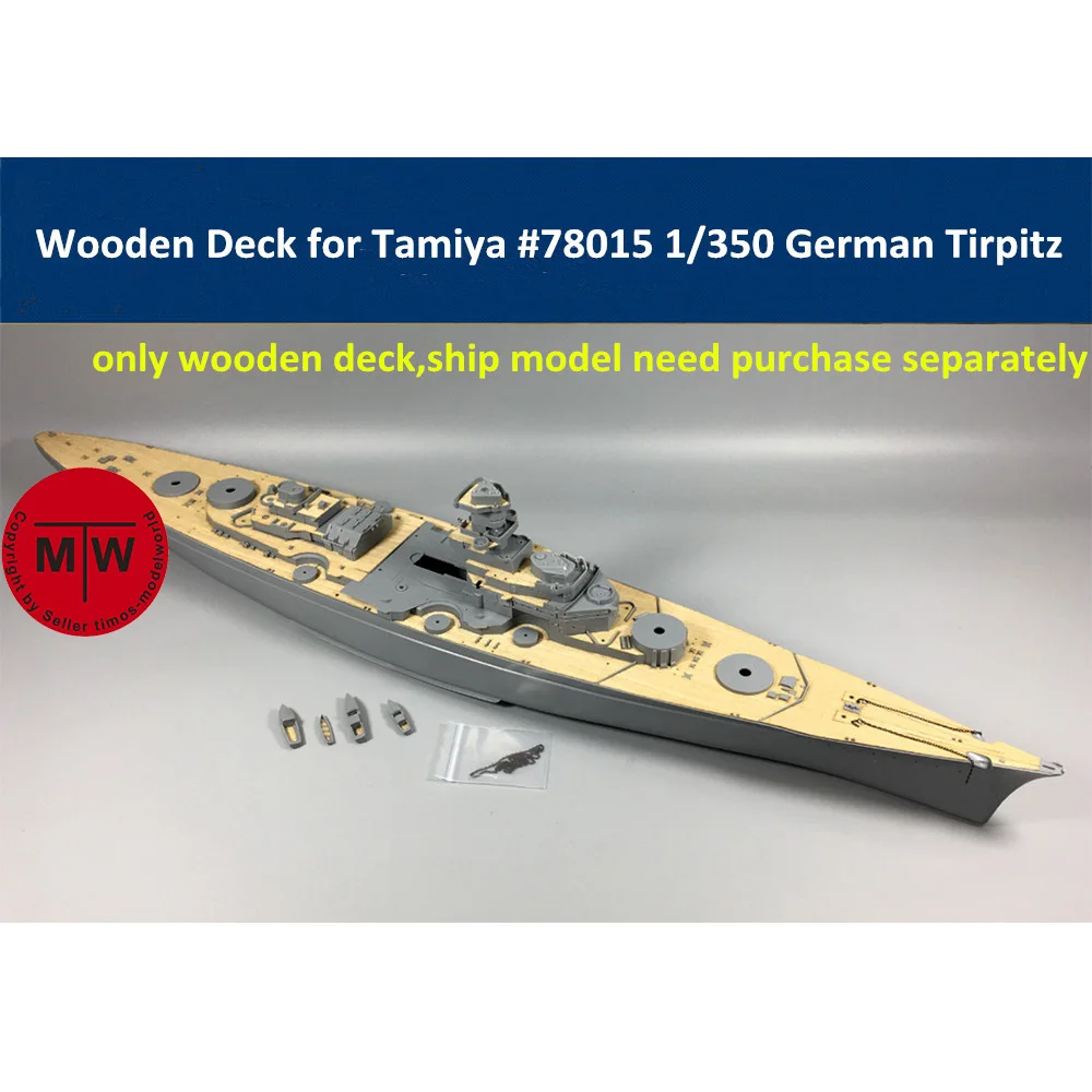 1/350 Scale German Battleship Tirpitz Wooden Deck for Tamiya 78015 Ship Model Kits 350014