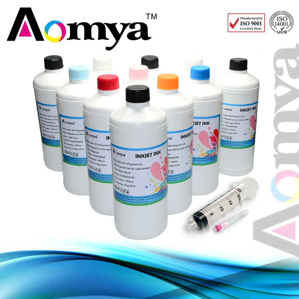 12 Color/set Aomya Pigment ink Compatible For HP Designjet Z3100/Z3200 Printer to refill pigment ink  1000ml/pc bulk ink