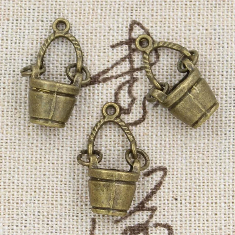 10pcs Charms Movable Bucket Pail 24x12x7mm Antique Making Pendant fit,Vintage Tibetan Bronze Silver color,DIY Handmade Jewelry