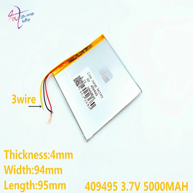 3 line 3.7V,5000mAH 409495 409595 (polymer lithium ion battery) Li-ion battery for tablet pc 7 inch 8 inch 9inch