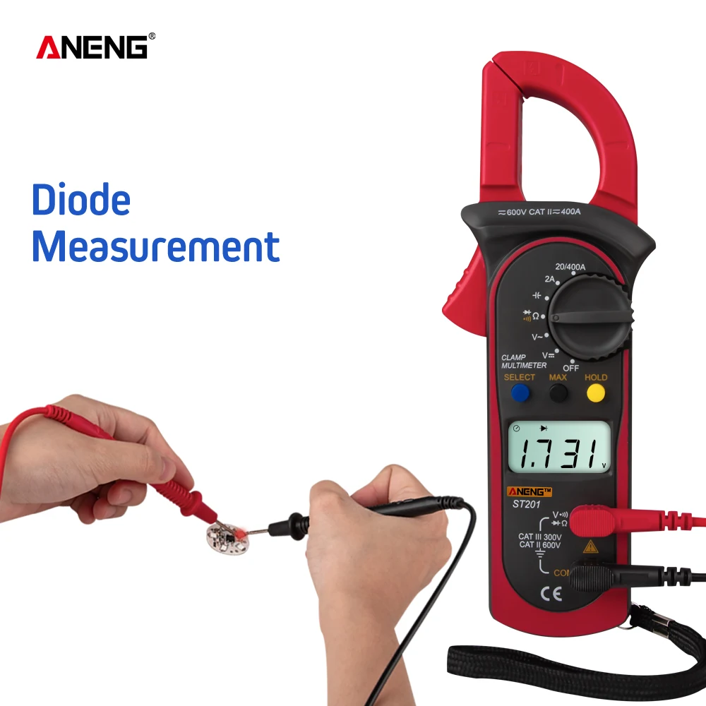 Digital Clamp Multimeter Clamp ammeter transistor tester capacitor test Power test Automotive AC DC voltage tester