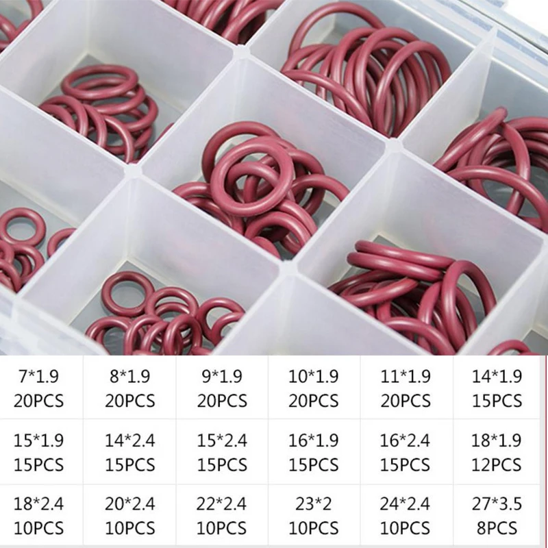 R134a R12 O-Ring Seal Kit Assortment Set For Car Automotive A/C Air Conditioning System HNBR Rubber Red