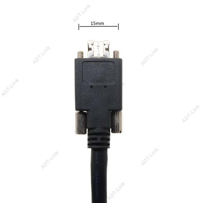 IEEE1394B 9-pin To 9-pin Machine Vision Industrial Camera Cable With screw locking IEEE 1394 firewire 800 For AVT Prosilica