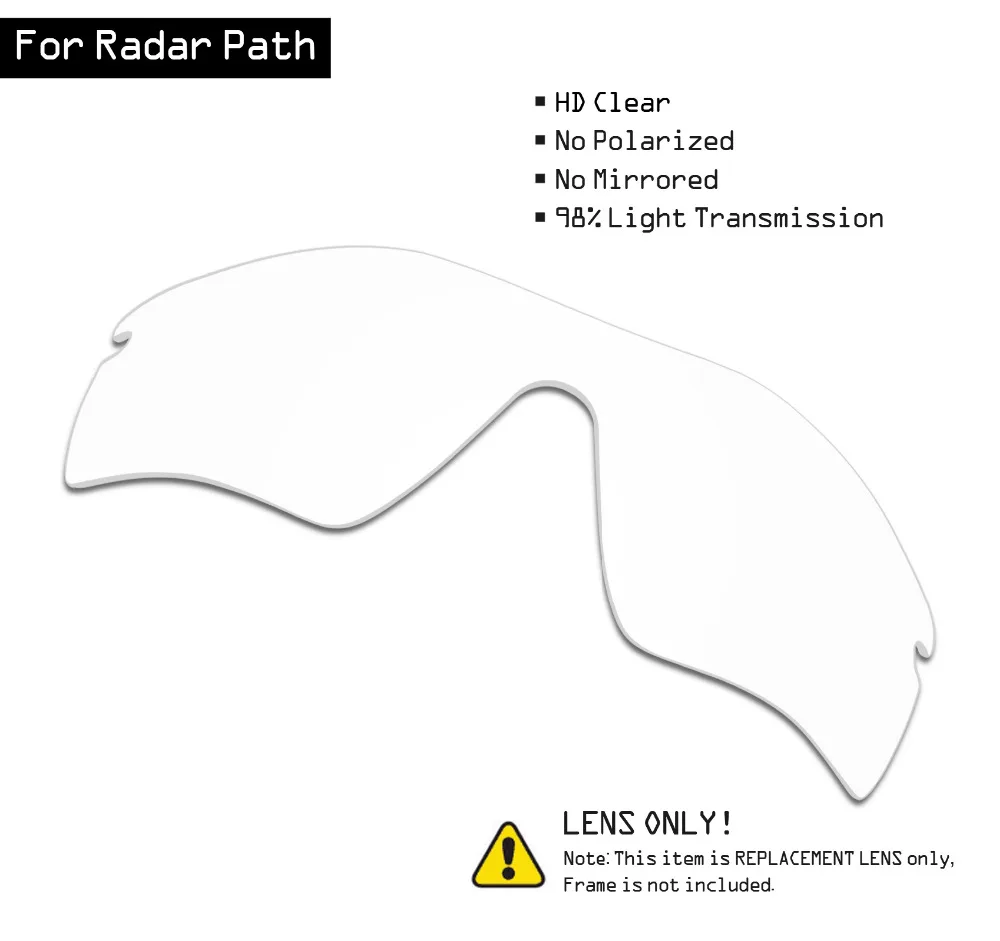 

SmartVLT Sunglasses Replacement Lenses for Oakley Radar Path - HD Clear