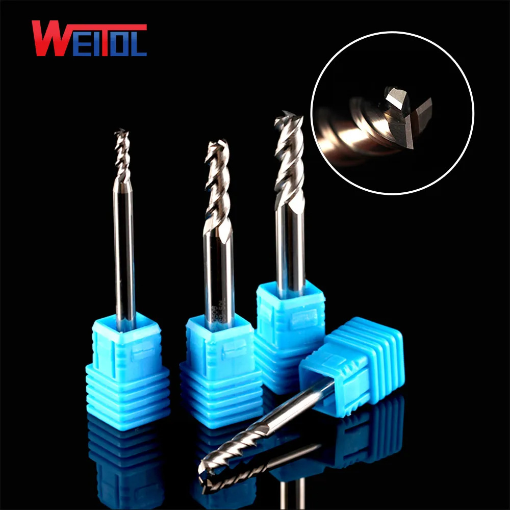 Weitol 3-schneidige Spiralfräser-Fräser für Aluminium-CNC-Hartmetall-Schaftfräser, Metallfräser
