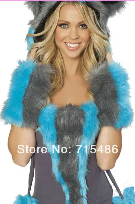 blue cheshire cat dress Blue Grey Cheery Cheshire Cat Costume Dress Choker Cat Ears Tail Size ML  Meow