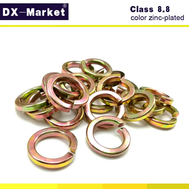 

m8 spring washer , 300pcs , 8mm class 8.8 spring lock washers color zinc plated washer fasteners , D005-05