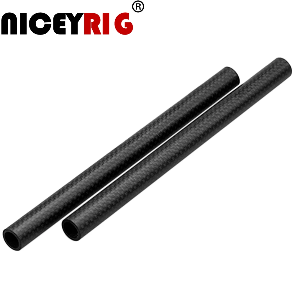 

NICEYRIG 15mm Carbon Fiber Rod Super Lightweight 15mm Carbon Rod DSLR Rig Camera 15 mm Shoulder Rig Length 200mm(2 Rods a Pack)