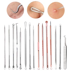 Pinzas de aguja para el cuidado facial, Extractor de espinillas y espinillas, Comedone, removedor de puntos de acné, herramienta de limpieza de cabeza negra, 2, 3, 4 piezas