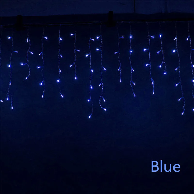 5M Christmas LED Curtain Icicle String Light Droop 0.4-0.6m LED Party Garden Stage Outdoor Waterproof Decorative Fairy Light