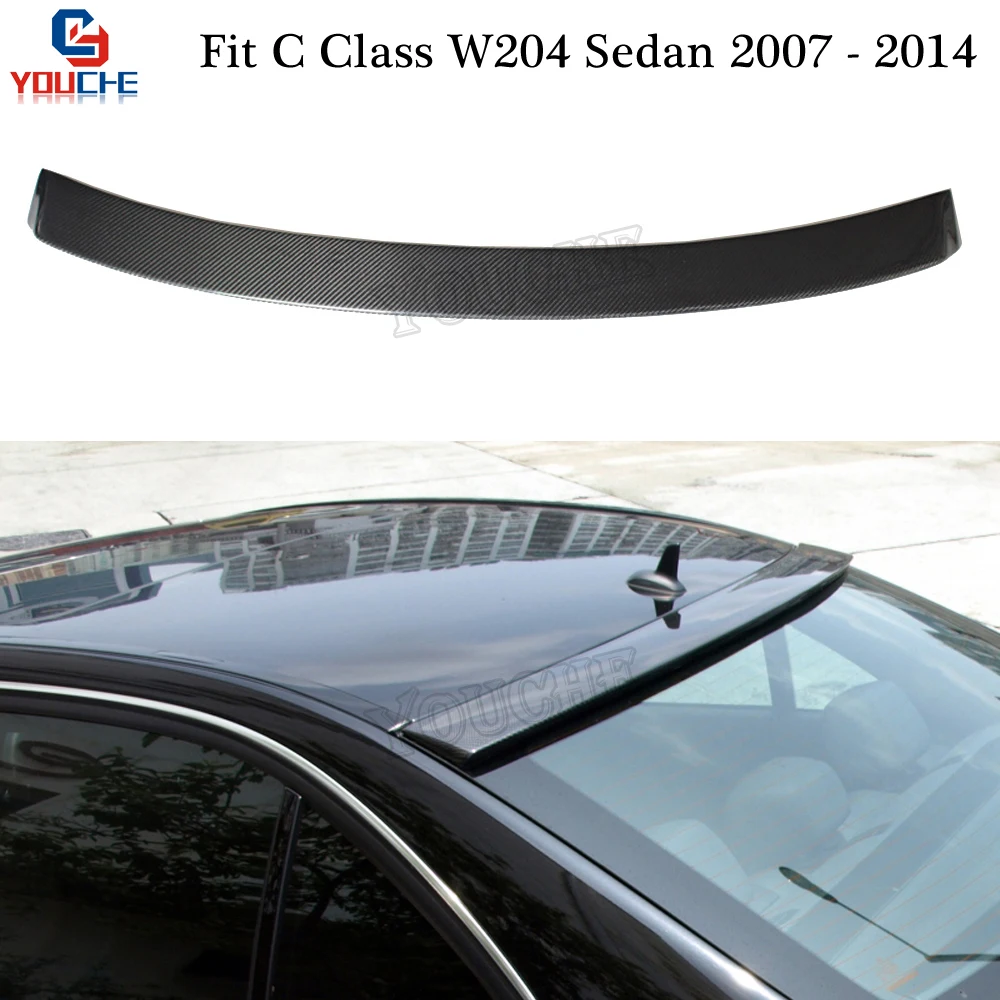 

W204 Carbon Fiber Roof Spoiler for Mercedes W204 C Class 2007 - 2014 4-door Sedan C180 C200 C250 C300 C350 Back Window Lip