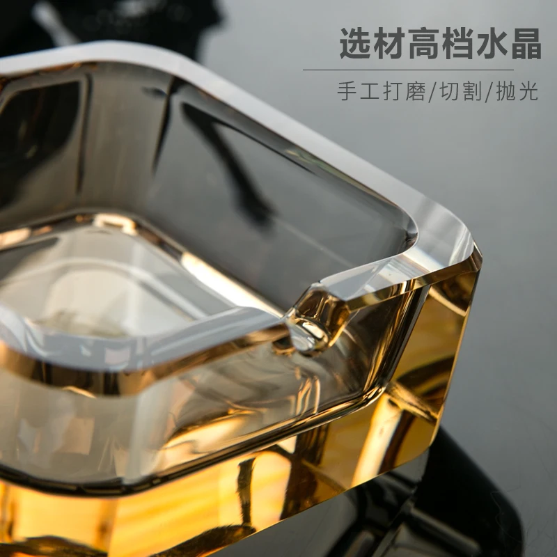 9 Colors Simple Crystal Creative Trumpet Boutique Ashtray Room Hotel Bedroom Bar Exquisite Glass Decorative Small Ashtray