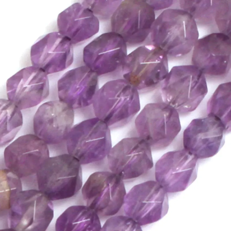 

6-12mm Round Faceted Light Purple Amethysts Beads For Jewelry Making Beads Bracelets Natural needlework Beads 15'' DIY Beads