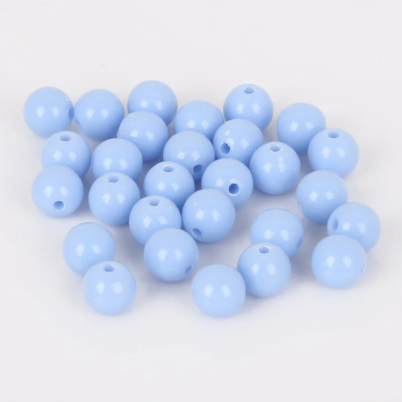 HMC 100pcs 8mm Shiny Round Acrylic Loose Beads Solid Color Round Ball Spacer Bead for Bracelet Making DIY