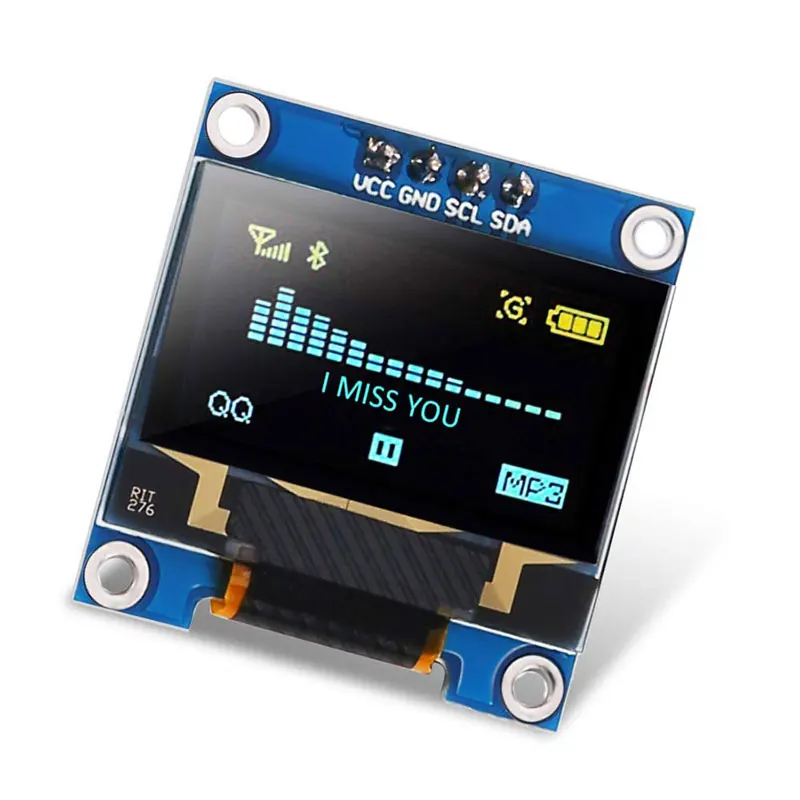 0.91/0.96 inch IIC Serial Yellow Blue LCD Display Module 128X64 I2C SSD1306 12864 LCD Screen Board for Arduino with 40pin Dupont