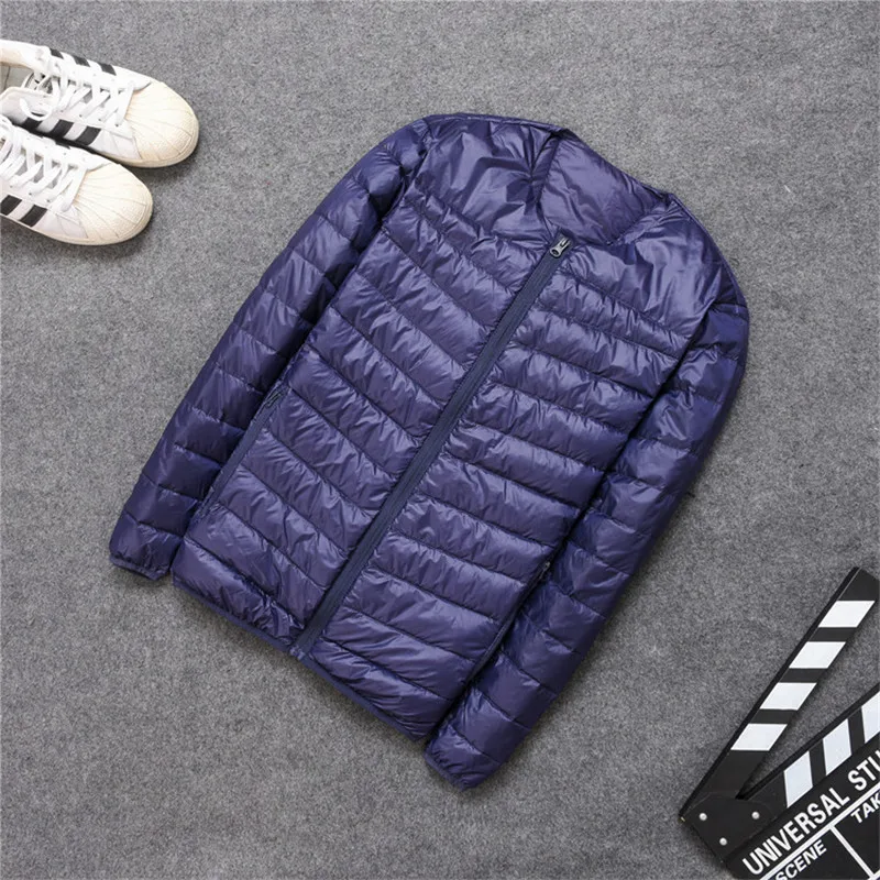 Sanishroly White Duck Ultra Light Down Parkas Coats Autumn Winter Men Down Jacket Male O-Neck Outwear Short Tops Plus Size SE339